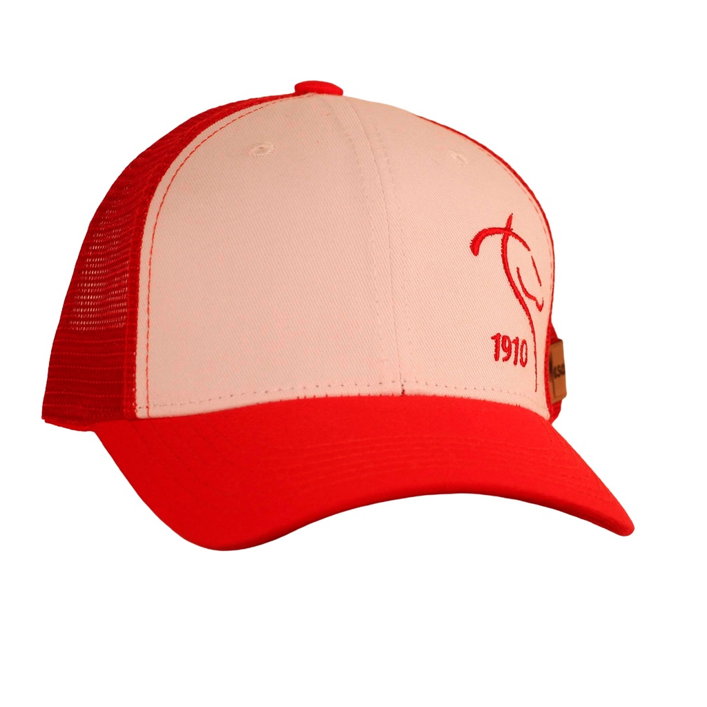GORRA LOGO MESACE BEIS X ROJO.