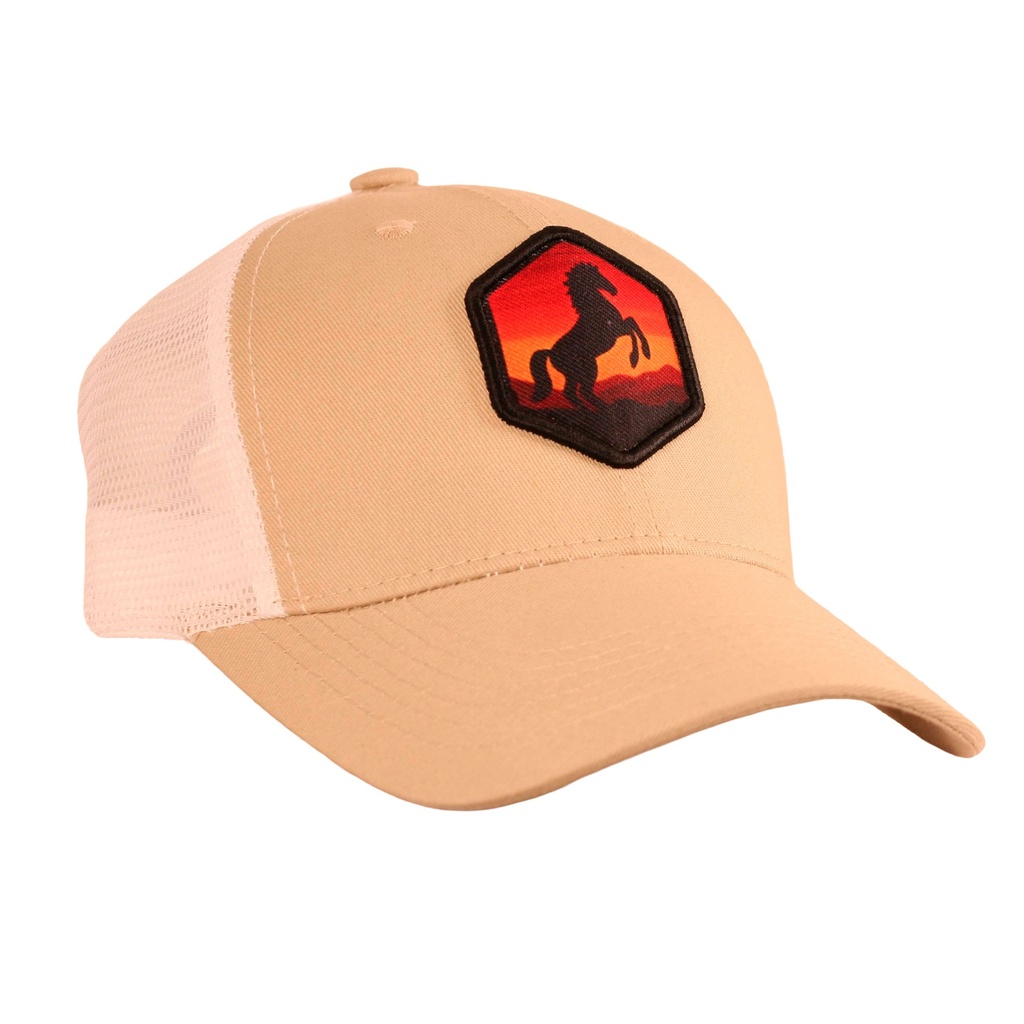 GORRA MULERO MESACE BEIGE X BLANCO.