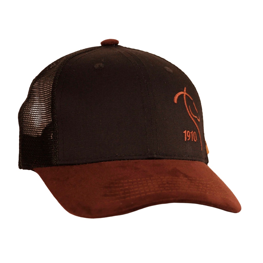 GORRA MULERO MESACE ROJO X NEGRO.
