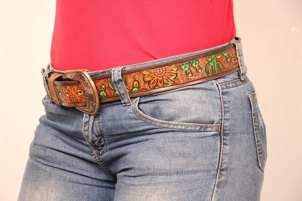 CINTURON WESTERN CACTUS Y FLORES MESACE