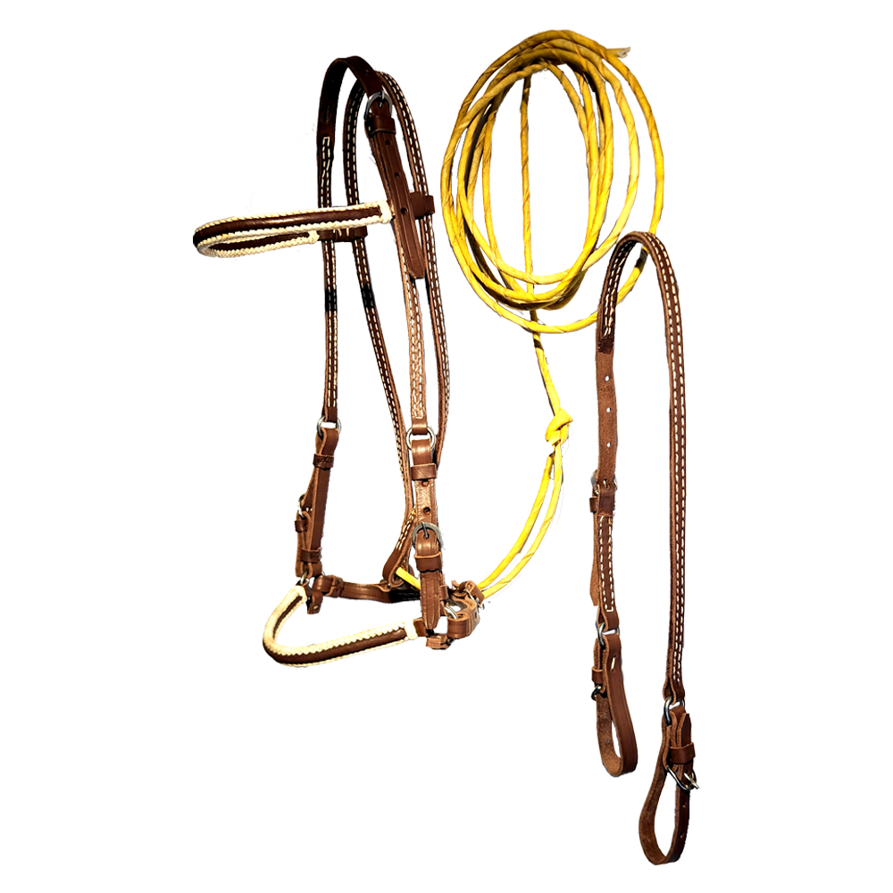 APERO CABEZA EN CUERO FRENTE EN V CON TEJIDO (copia)