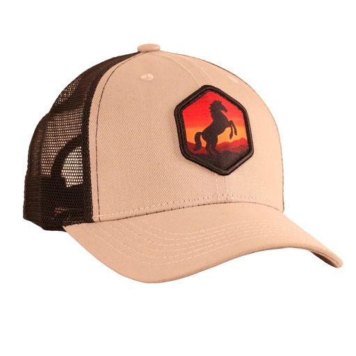 GORRA LOGO MESACE BEIGE X NEGRO.