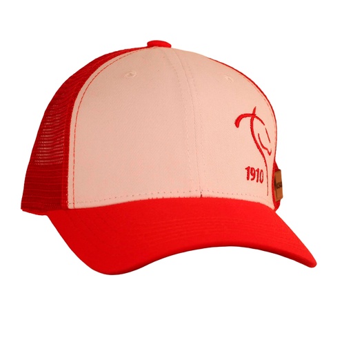 GORRA LOGO MESACE BEIS X ROJO.