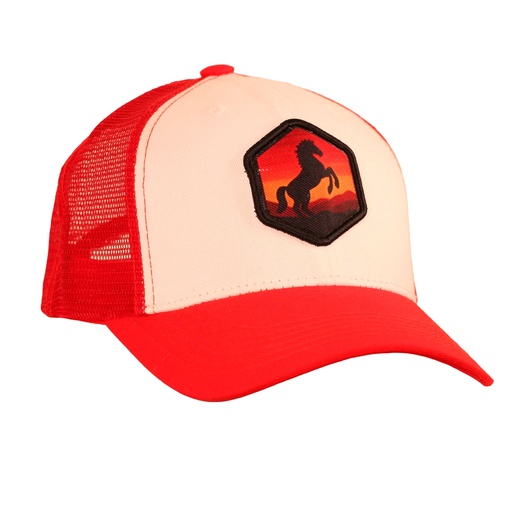GORRA LOGO MESACE ROJA X BEIGE.