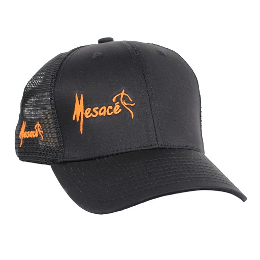GORRA LOGO MESACE NEGRO X NARANJA.